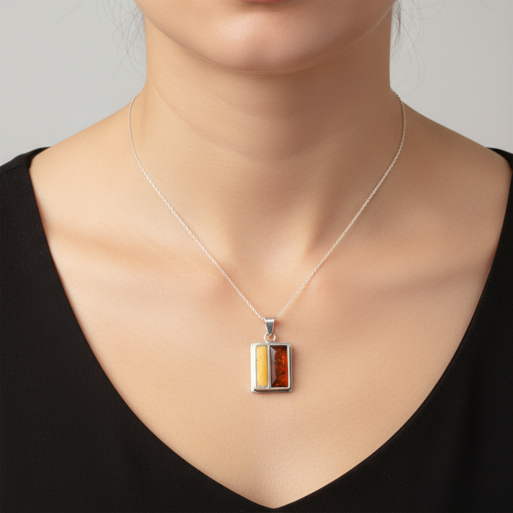 Daybreak Pendant | Sterling Silver Baltic Amber | Tears of the Sun
