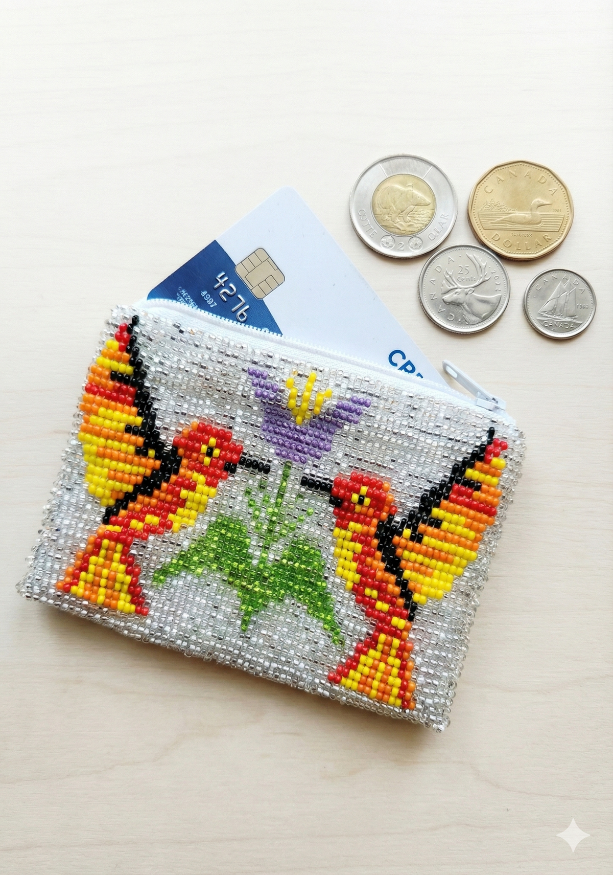 HummingBird Beaded coin purses