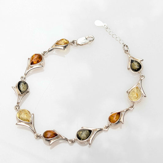 Solar Ascend Bracelet | Sterling Silver Baltic Amber Bracelet | Tears of the Sun