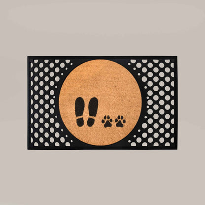 foot+paw round doormat set