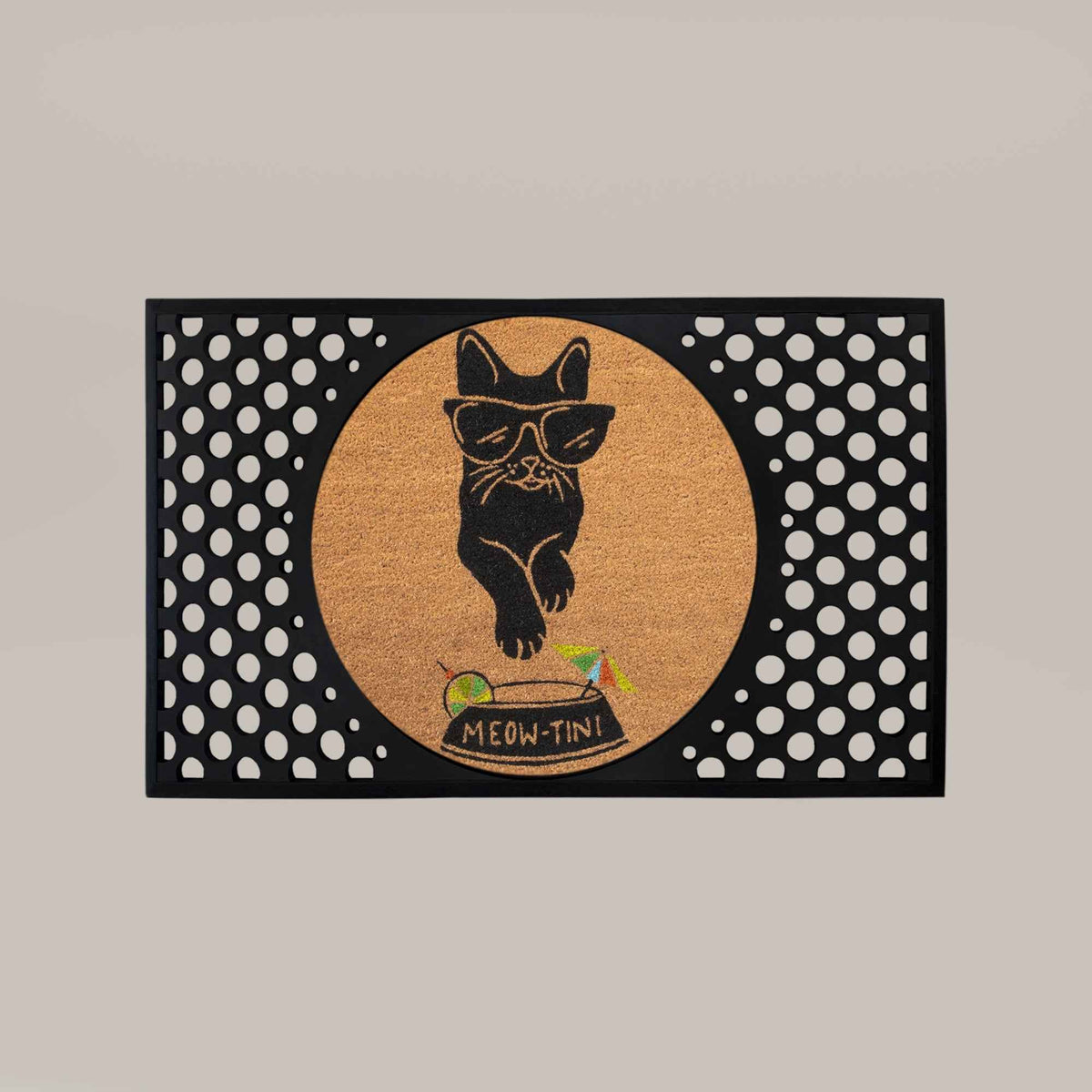 meowtini round doormat set