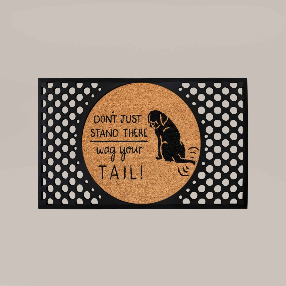 wag your tail round doormat set