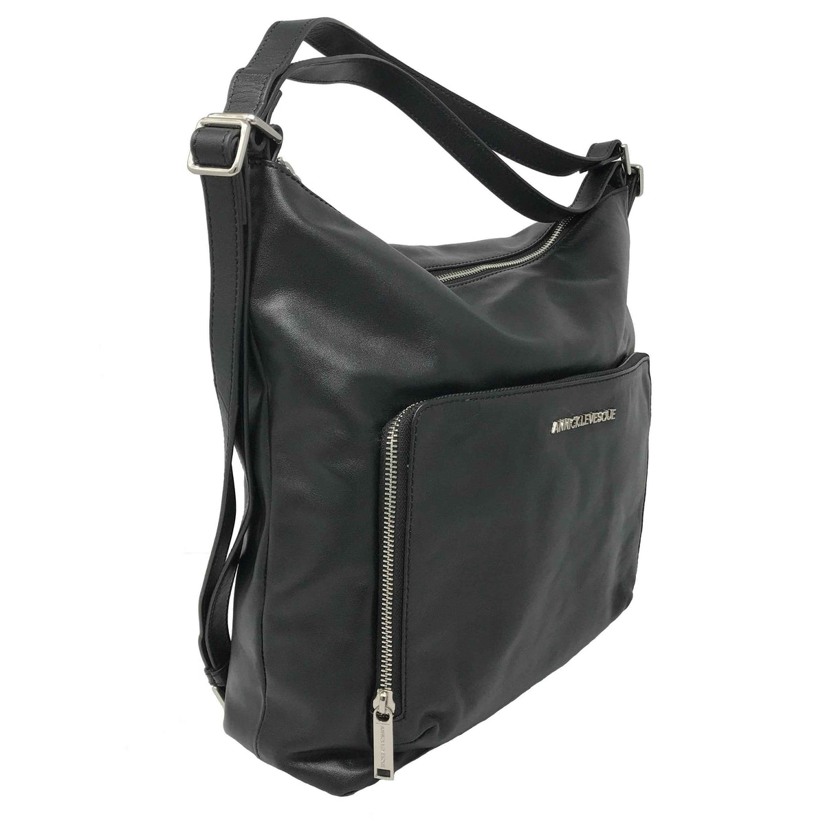 Sac à main en Cuir véritable Transformable Noir - Alexandra