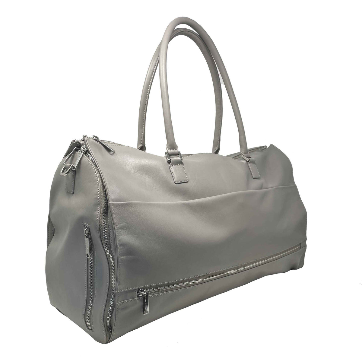 Grand Sac de Voyage-Housse en Cuir Véritable Gris, Frederick