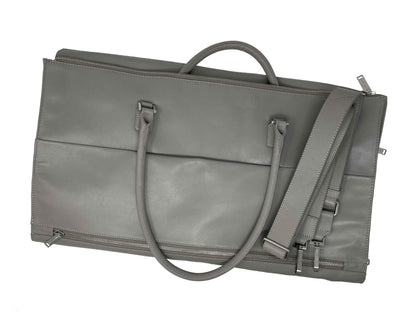 Grand Sac de Voyage-Housse en Cuir Véritable Gris, Frederick