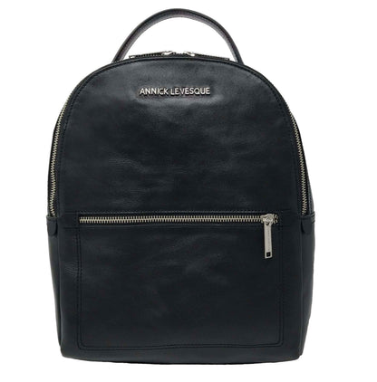 Sac à dos en Cuir véritable Noir, Eve