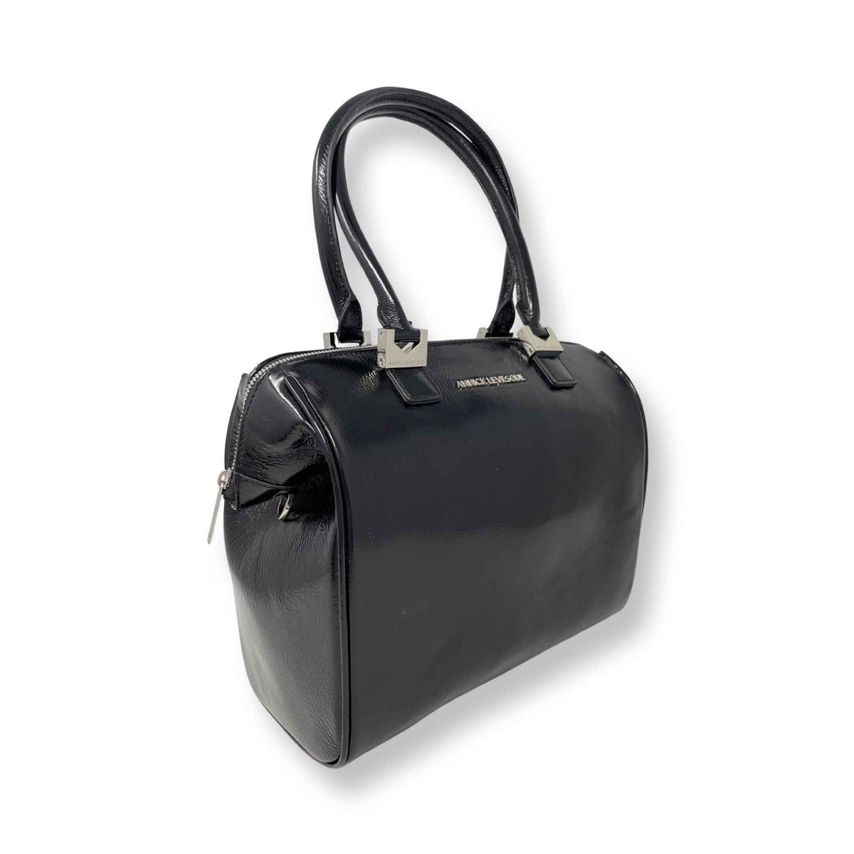 Sac à Main en Cuir Verni Noir Souple | Mona Moyen