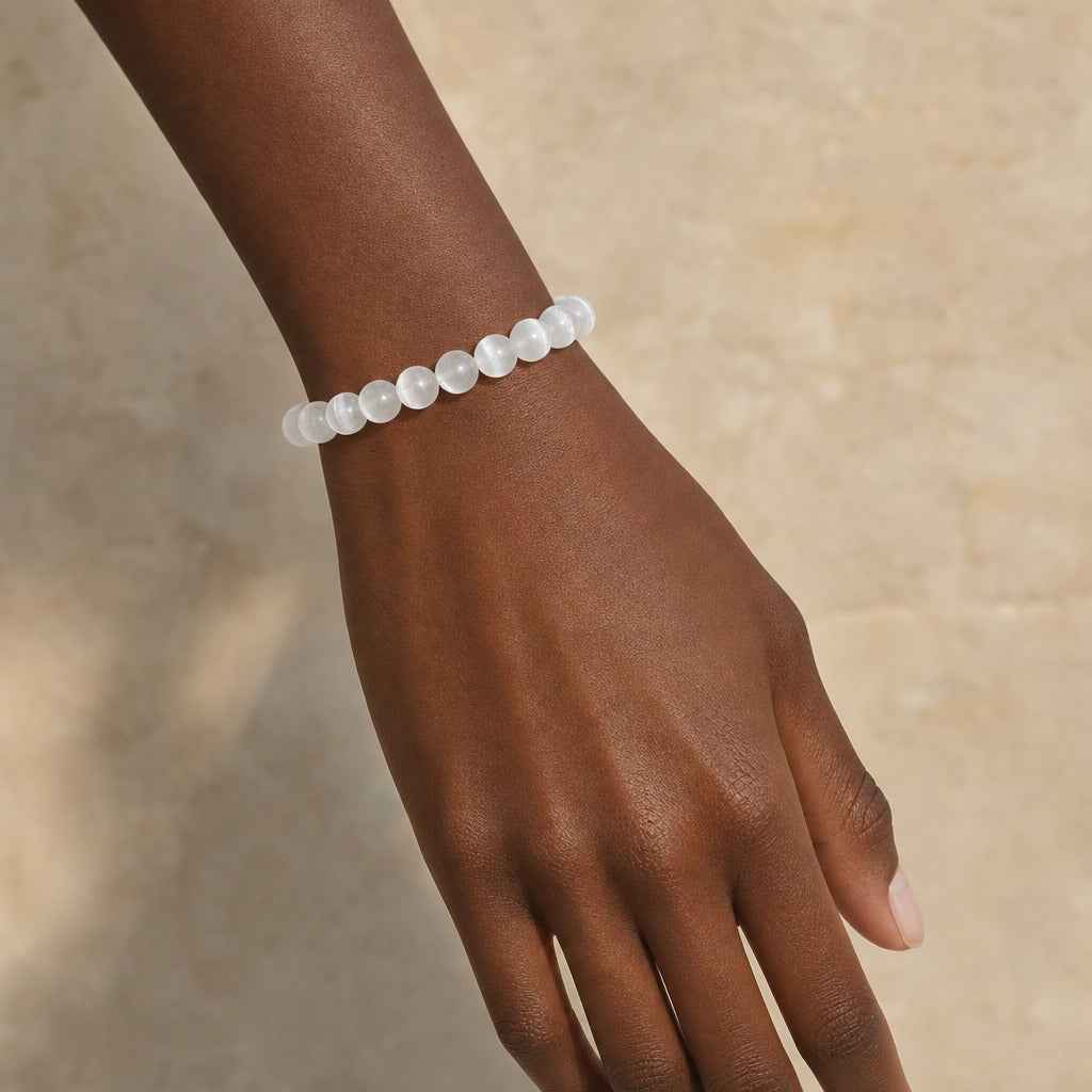 Selenite Round Bracelet - 8mm