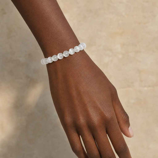 Selenite Round Bracelet - 8mm