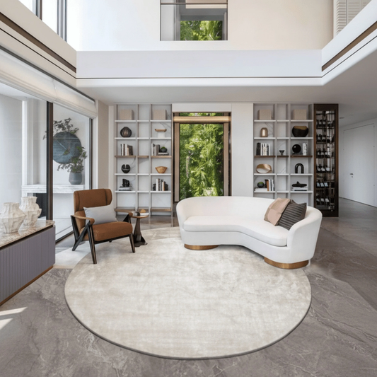 Serene Circle Bamboo Silk Area Rug