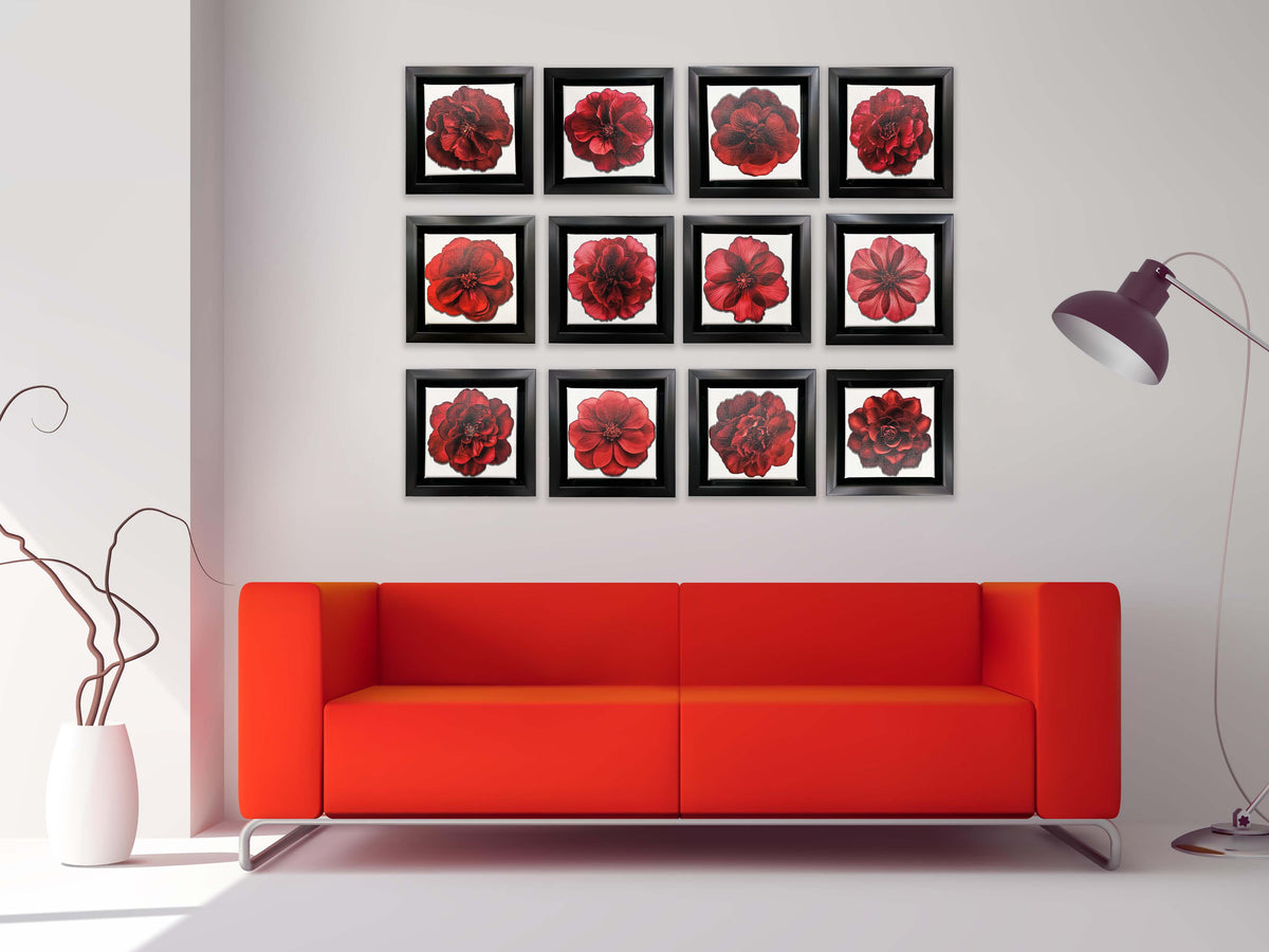 Set of 12 Mini Framed Fine Art Canvases