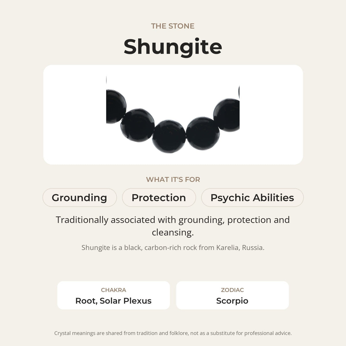 Shungite Bracelet Round - 12mm
