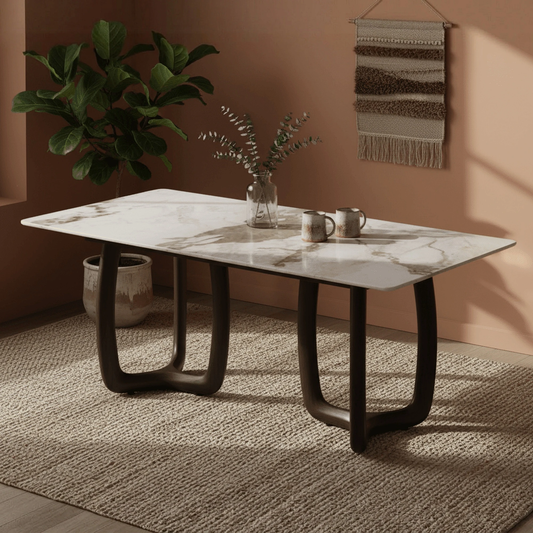 Smoky Black Ash Wood Dining Table