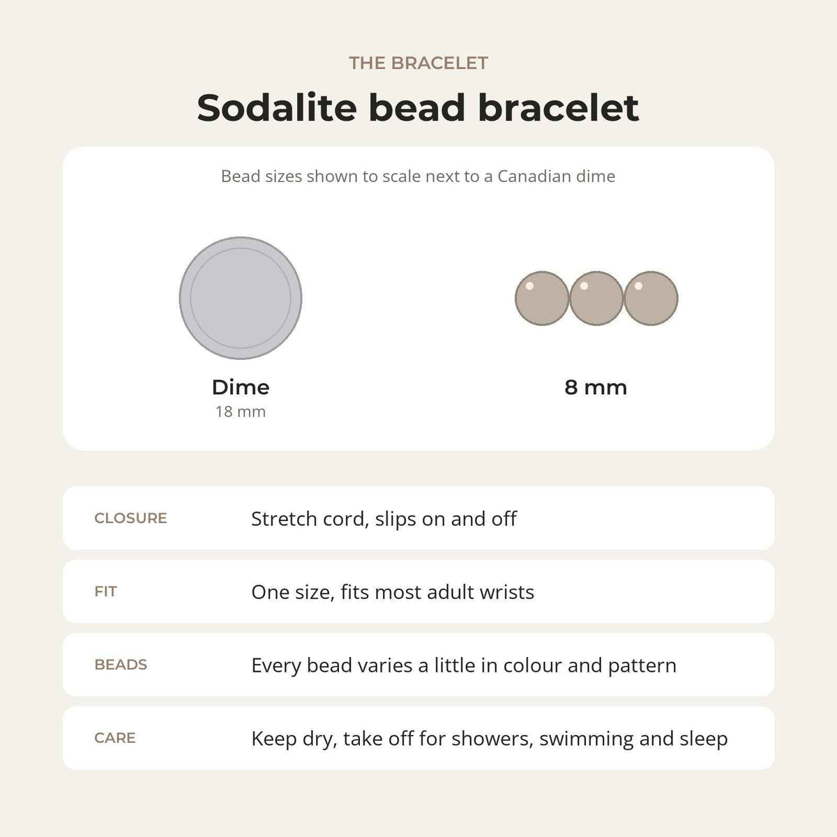 Sodalite E Round Bracelet - 8mm