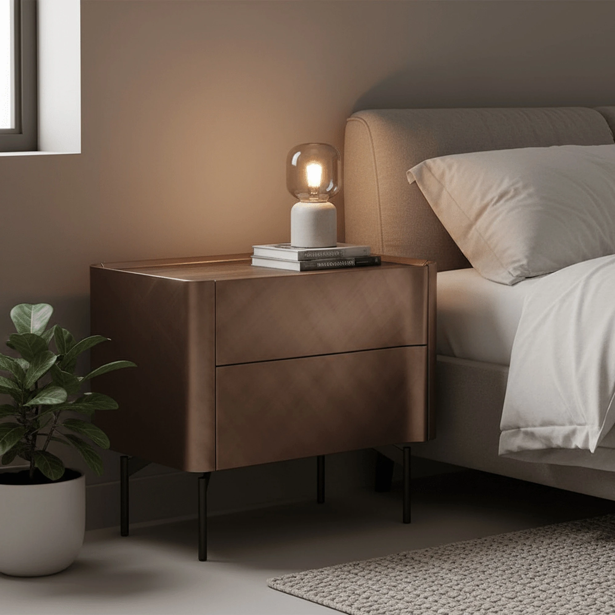 Stellan Modernist Bedside Cabinet