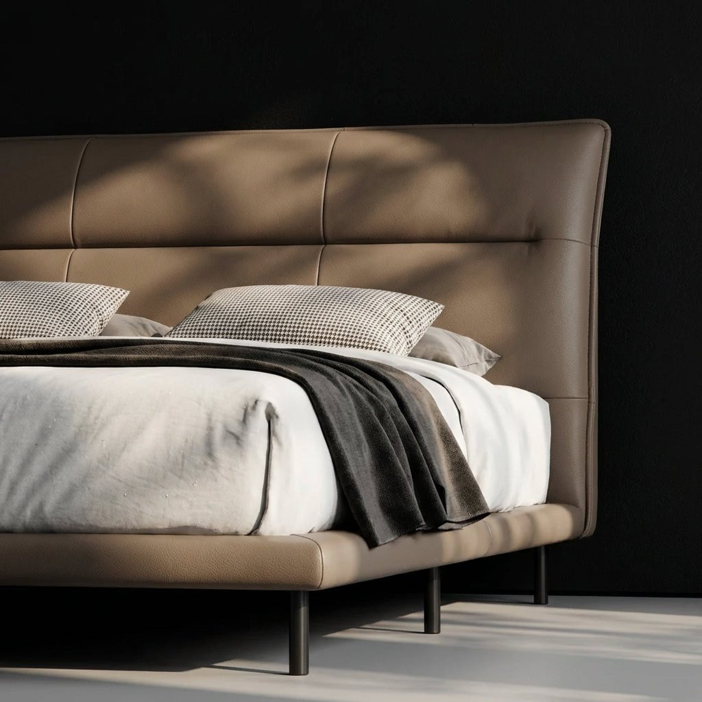 Hudson Genuine Leather Bed