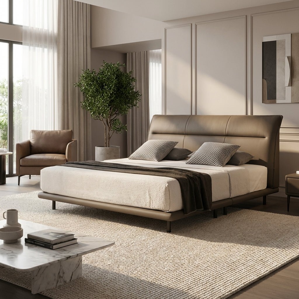 Hudson Genuine Leather Bed