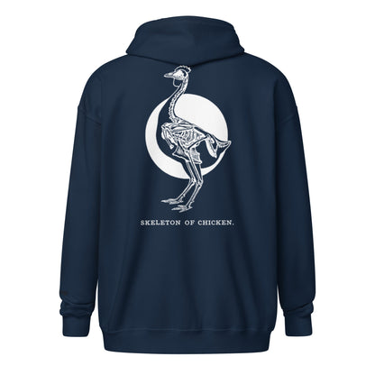 Retro Chicken Skeleton Unisex heavy blend zip hoodie