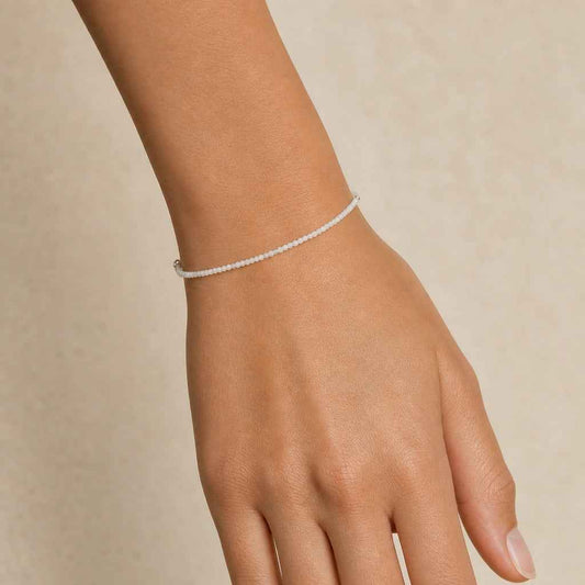 White Moonstone Bracelet - 2-3mm