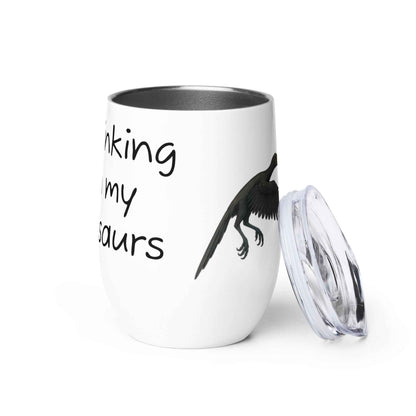 Chickasaurous Battle Wine tumbler
