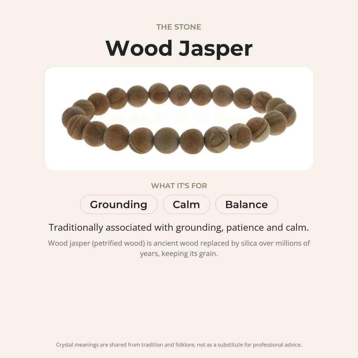 Wood Jasper Matte Round Bracelet - 8mm